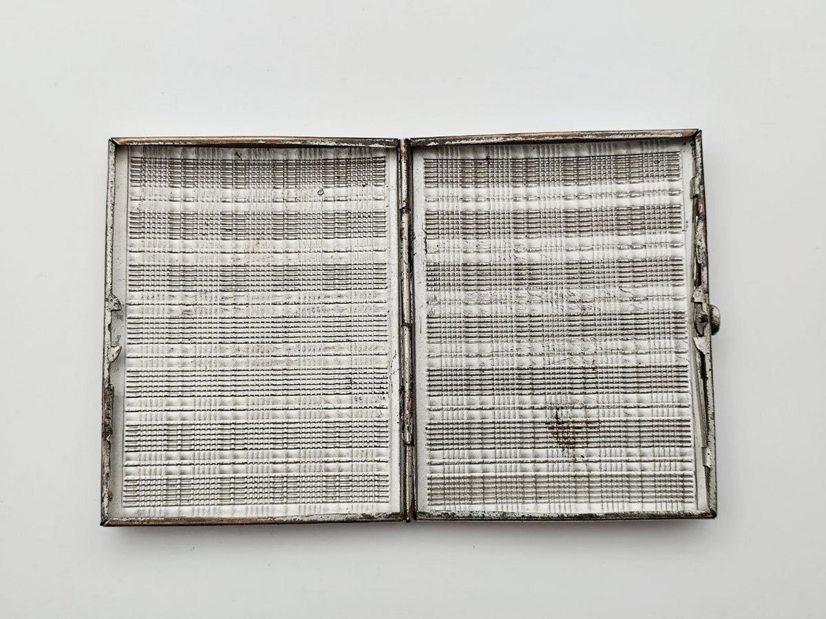 Vintage Art Deco Checkered Cigarette Case | Odessa Sanitas Artel Pocket Box Soviet Tobacciana USSR