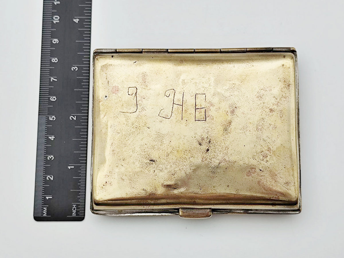 Cigarette Case Bogatyr Ilya Muromets Vintage Soviet | Personalized Initials Brass Tobacciana USSR