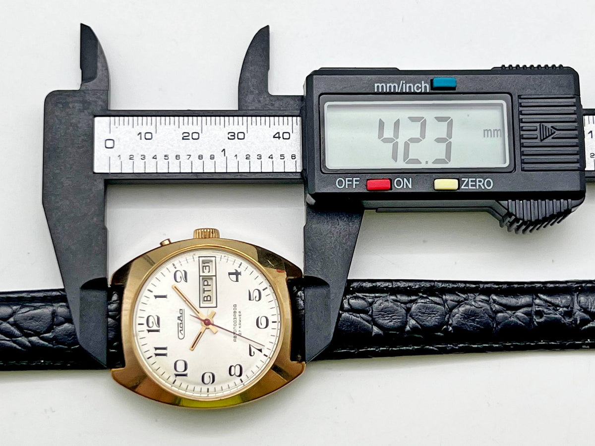 Vintage SLAVA 2427 AU 5 Self-Winding Soviet Mechanical Watch | Gilding Wristwatch USSR Watch