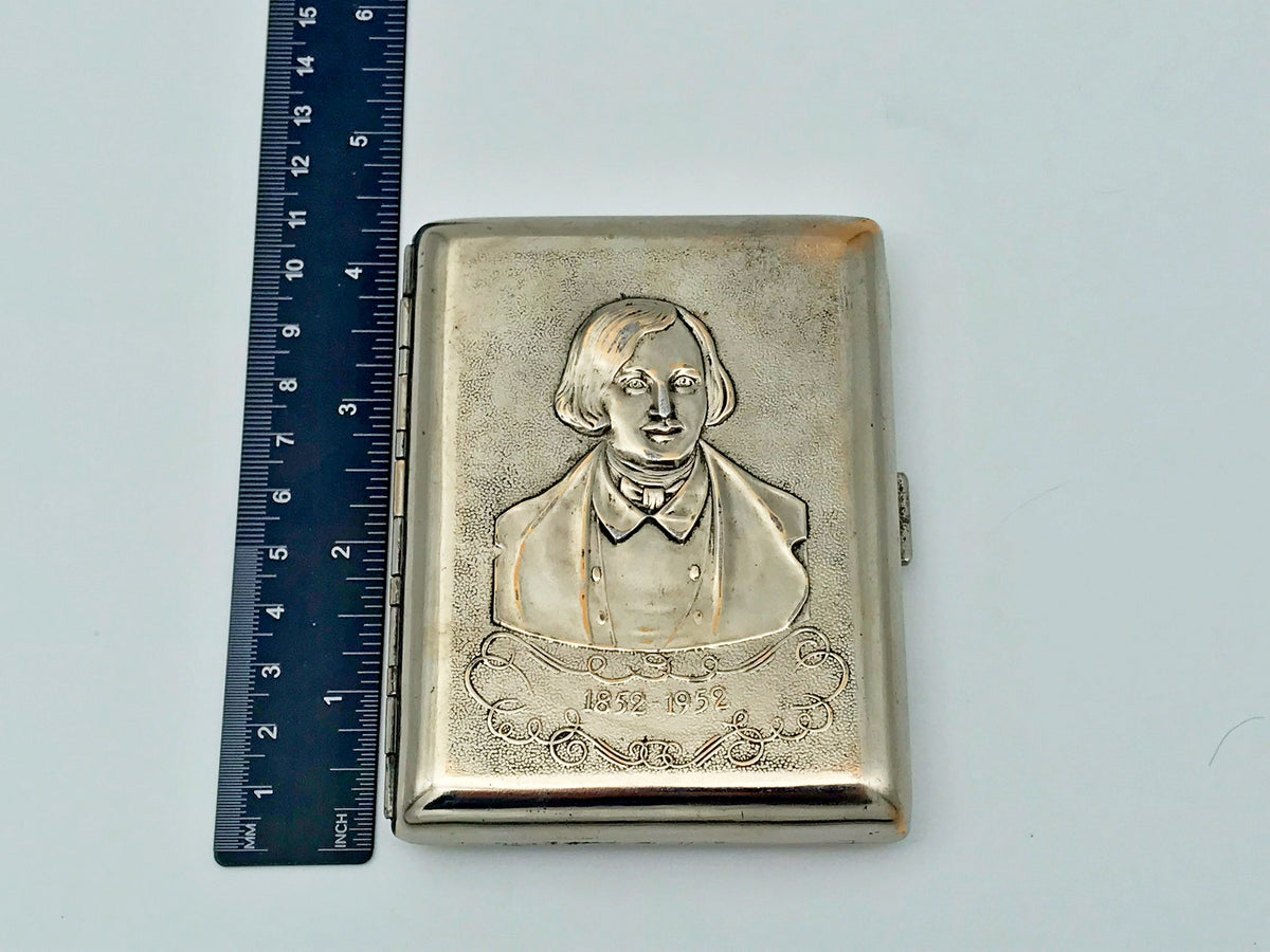 Cigarette Case Nikolai Gogol Vintage Soviet | Writer Centenary 1852-1952 Tobacciana USSR
