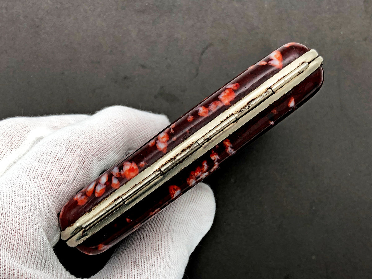 Cigarette Case Cherry Bakelite Marbled Vintage Soviet | Kyiv Artel 30 Years October Tobacciana USSR