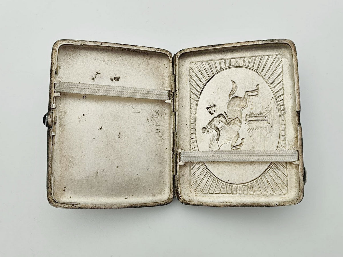 Vintage Equestrian Sport Jockey Cigarette Case | Moscow Jeweler Artel Melchior Soviet Tobacciana USSR