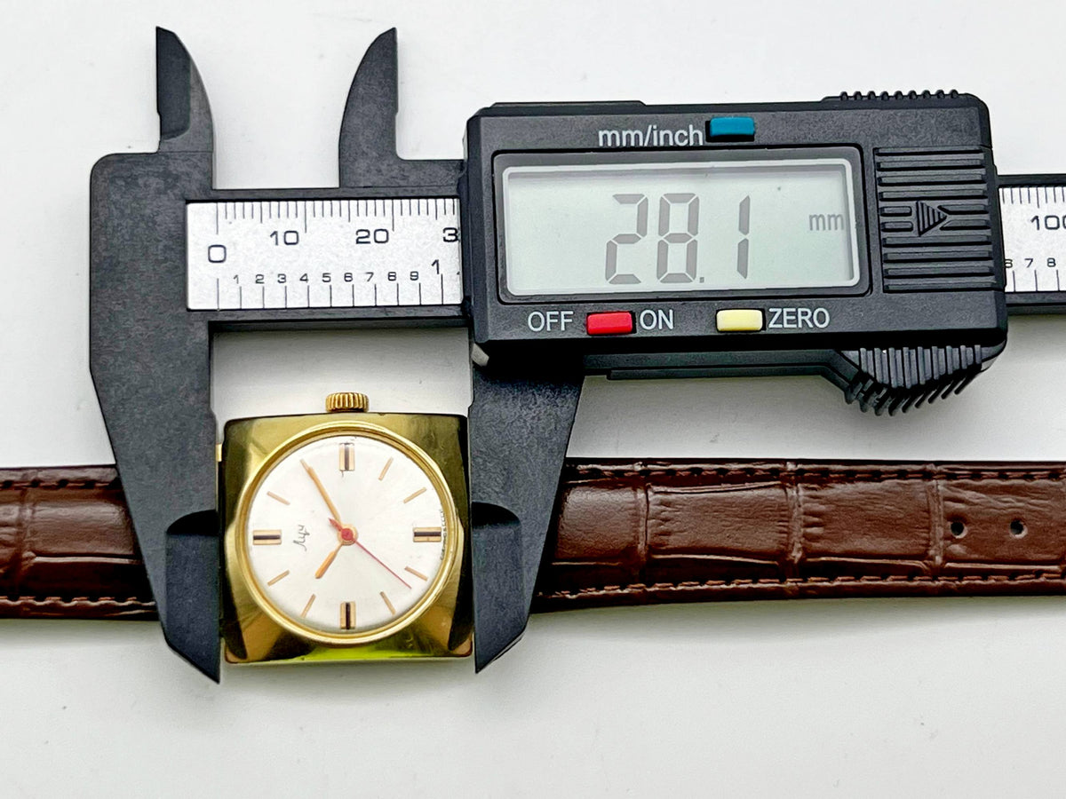 Vintage LUCH 2209 AU 20 Square Soviet Mechanical Watch | Gilding Wristwatch USSR Watch