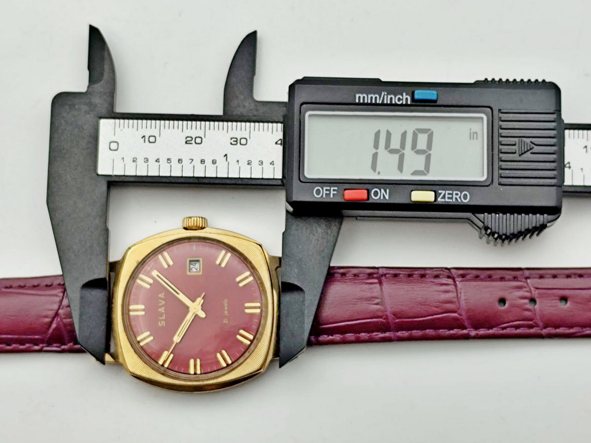 Vintage SLAVA 2414 AU 10 Soviet Mechanical Watch | Gilding Wristwatch USSR Watch