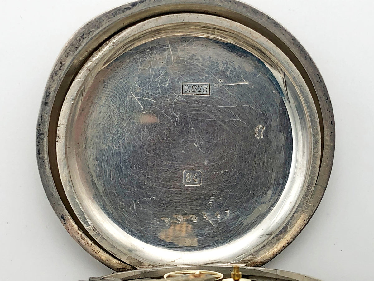 Vintage Swiss Chronograph Pocket Watch – Silver 84 / 0.875, Russian Empire Export (c. 1890s)