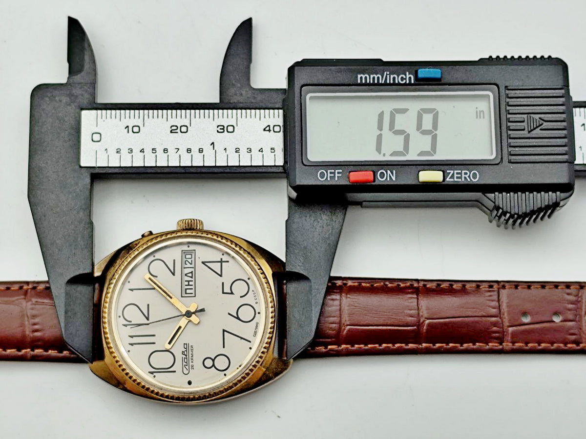 Vintage SLAVA 2428 AU 1 Soviet Mechanical Watch | Gilding Wristwatch USSR Watch