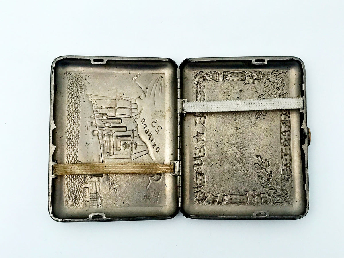 Vintage Cruiser Aurora Cigarette Case | 25 Years of October Relief Pocket Box Soviet Tobacciana USSR