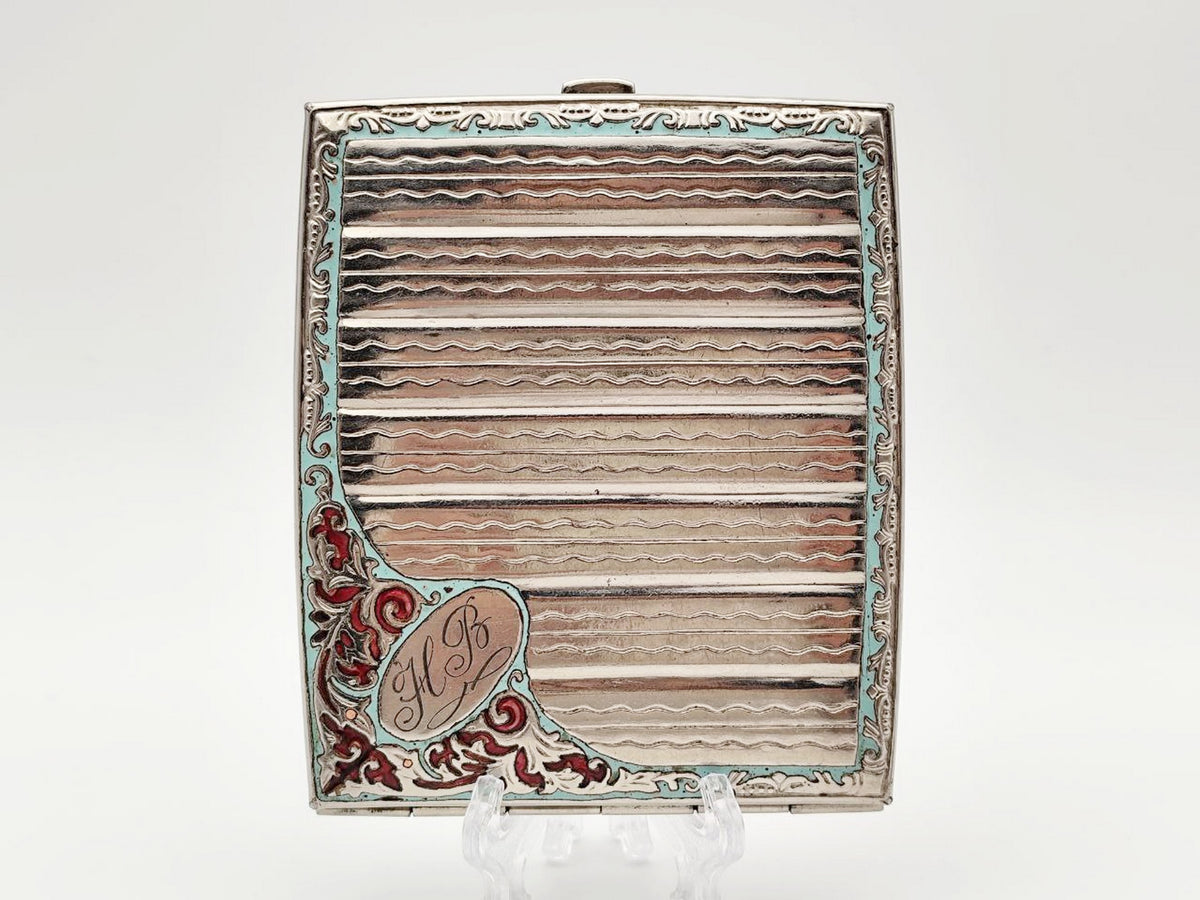 Vintage Cloisonne Enamel Cigarette Case | Odessa Zarya Artel Pocket Box Soviet Tobacciana USSR