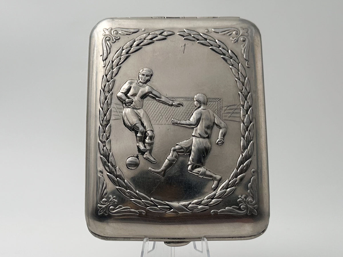 Cigarette Case Football Players Vintage Soviet | Soccer Match Mosshtamp Plant Tobacciana USSR