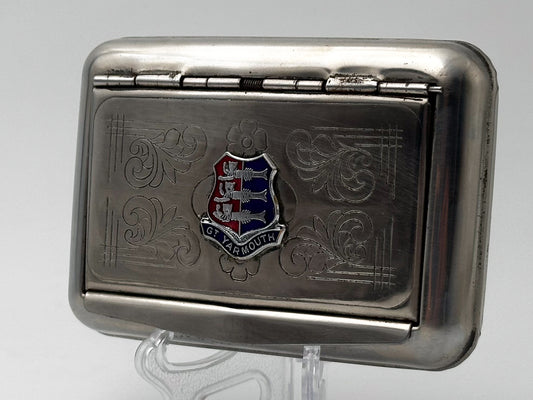 Vintage Snuffbox Great Yarmouth Coat of Arms | UK Seaside Resort Cigarette Case British Tobacciana