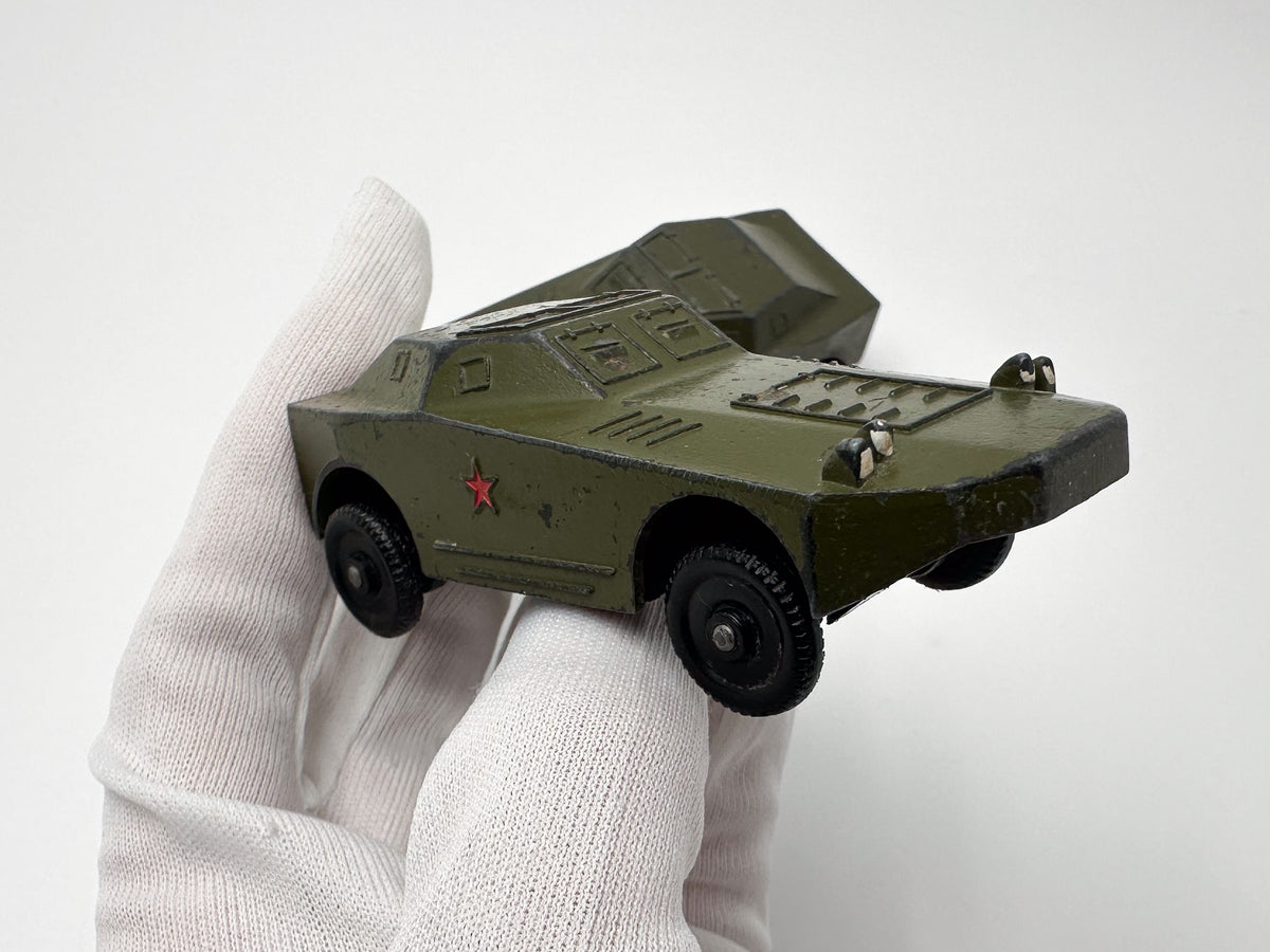 Set of 2 Vintage Soviet BRDM-1 Armored Cars | USSR Diecast Military Toy Vehicles