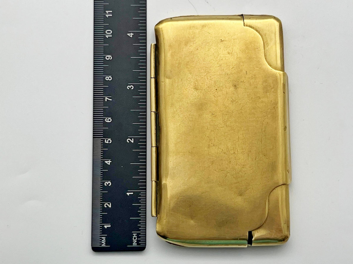 Cigarette Case Business Card Holder Vintage Brass | Chas T Kennedy Mid Century Tobacciana USA