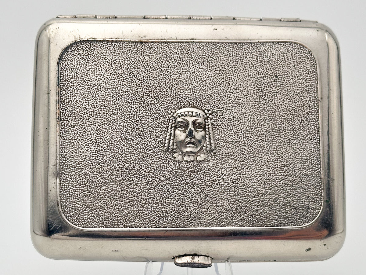 Vintage "Bolshoi Theatre" Soviet Cigarette Case | Rare Lenemalier Artel LE USSR Theater Mask Metal Tobacciana