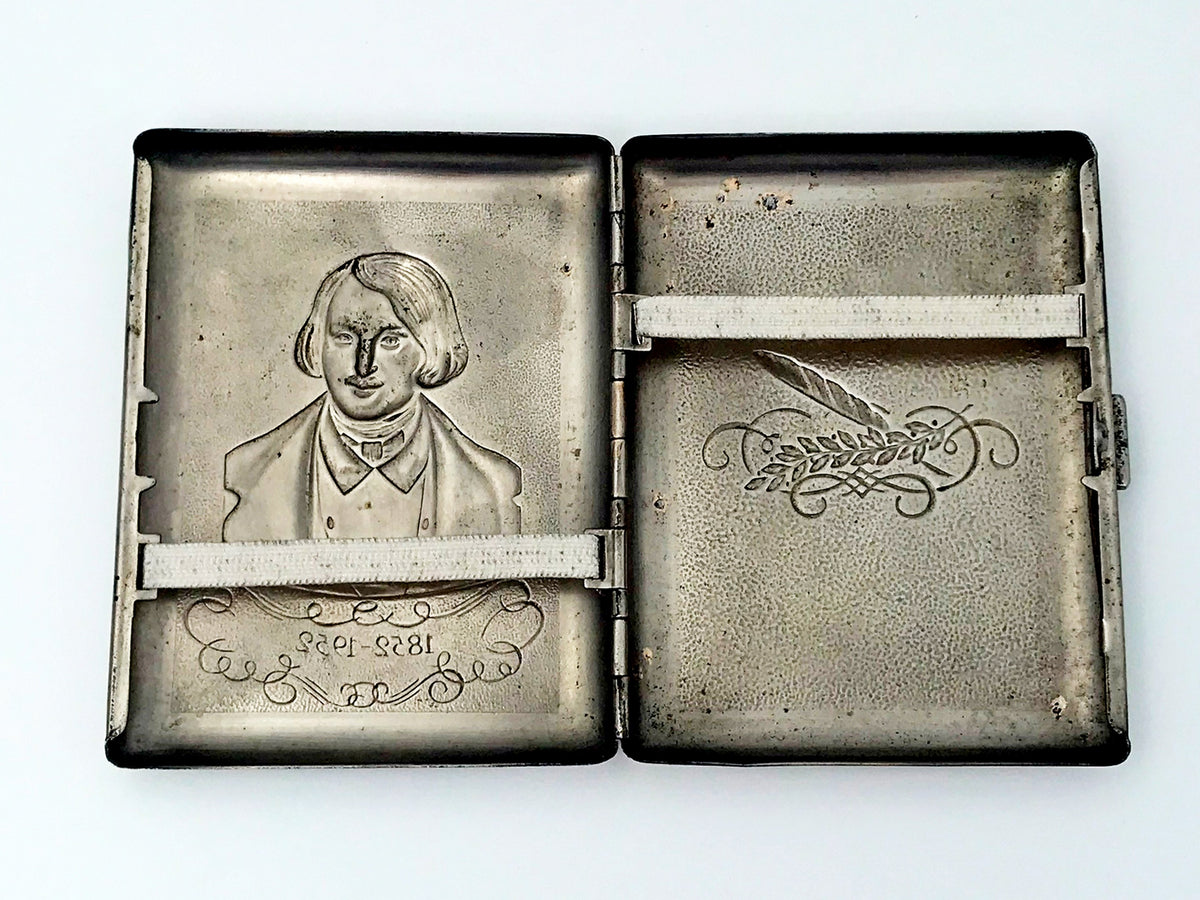 Cigarette Case Nikolai Gogol Vintage Soviet | Writer Centenary 1852-1952 Tobacciana USSR