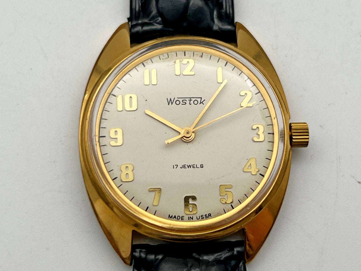 Vintage WOSTOK 2409 AU 5 Gilt Soviet Mechanical Wristwatch | Vostok USSR Watch