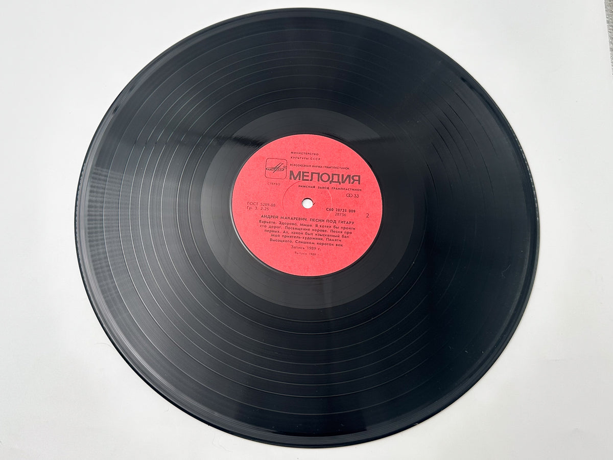 Andrei Makarevich - Songs to the Guitar (Песни под гитару) (LP, Vinyl, 1989) Melodiya USSR