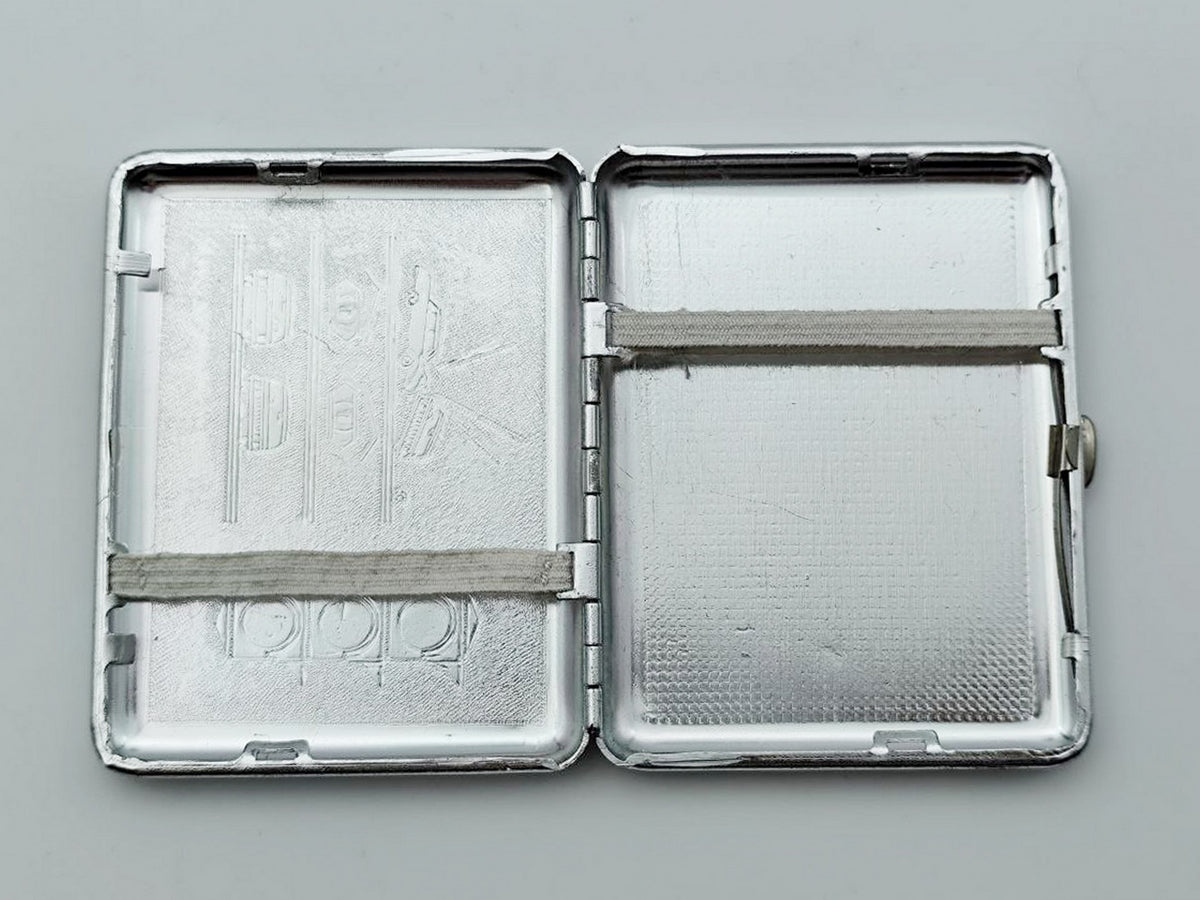 Vintage Traffic Rules Light Cigarette Case | Retro Car Accident Pocket Box Tobacciana USSR