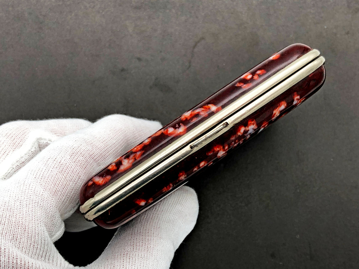 Cigarette Case Cherry Bakelite Marbled Vintage Soviet | Kyiv Artel 30 Years October Tobacciana USSR