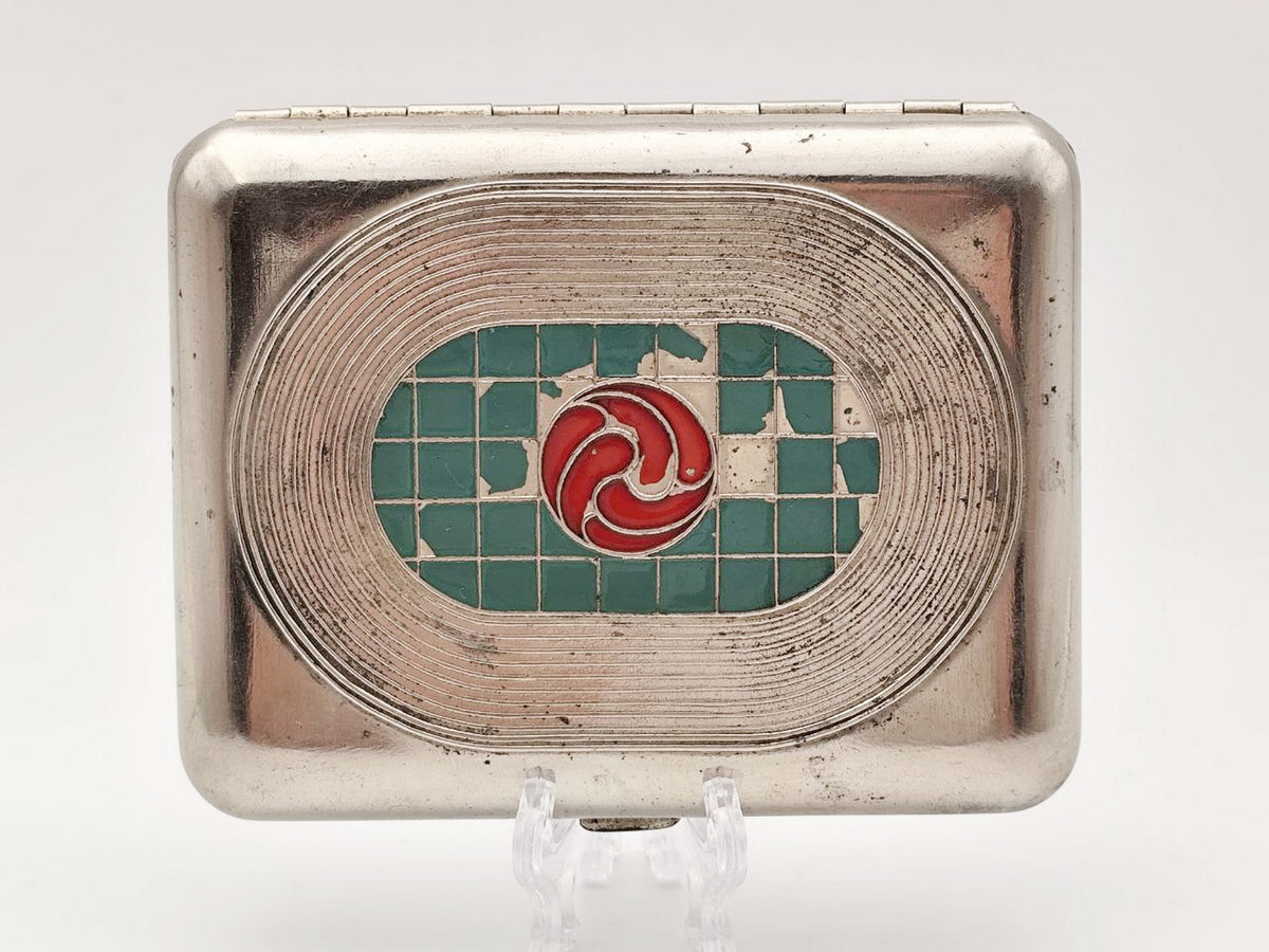 Vintage Football Stadium Cigarette Case | Lenemalier Pocket Box Soviet Tobacciana USSR