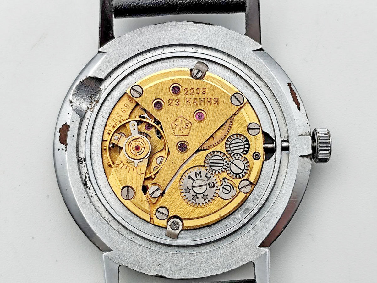 Vintage POLJOT De Luxe 2209 Ultra Slim Soviet Mechanical Watch | Rare Black Dial 23 Jewels USSR Shockproof Men's Dress Watch