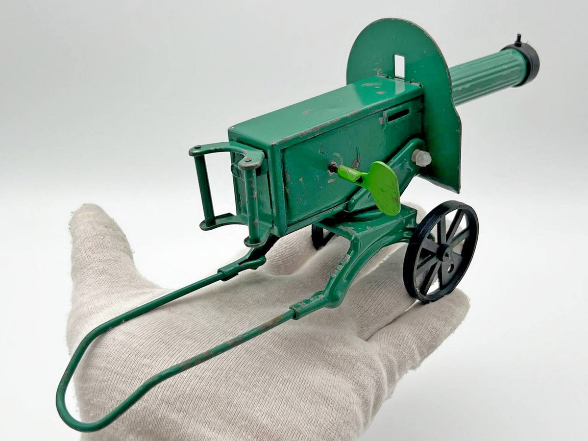 Vintage Soviet Maxim Machine Gun Toy | USSR Pressed Steel Military Collectible