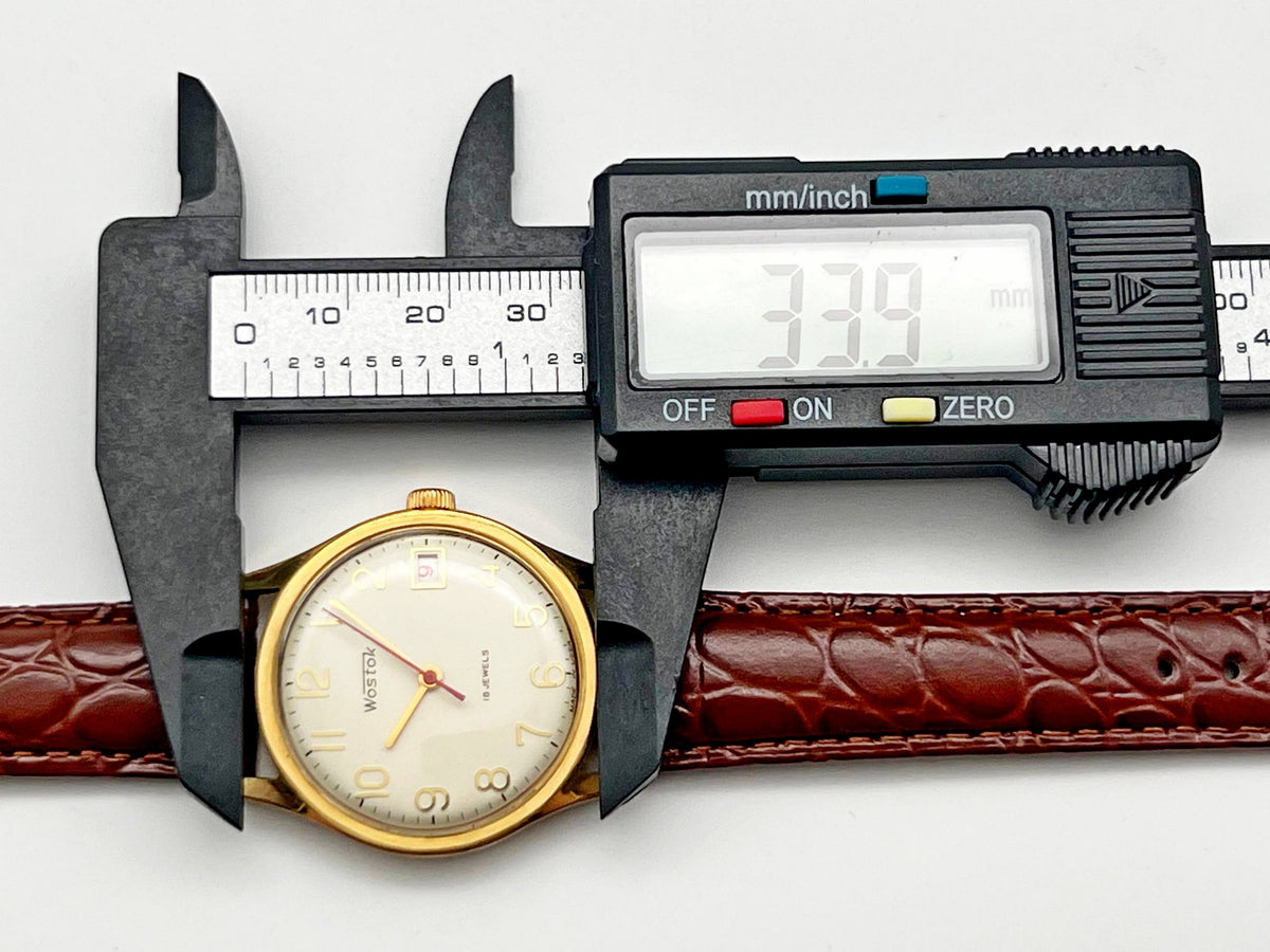 Vintage WOSTOK 2214 AU 10 Gilt Soviet Mechanical Wristwatch | Vostok USSR Watch