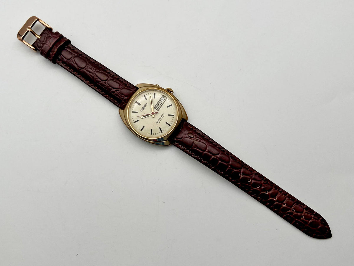 Vintage SLAVA 2427 AU 5 Self-Winding Soviet Mechanical Watch | Gilding  Wristwatch USSR Watch