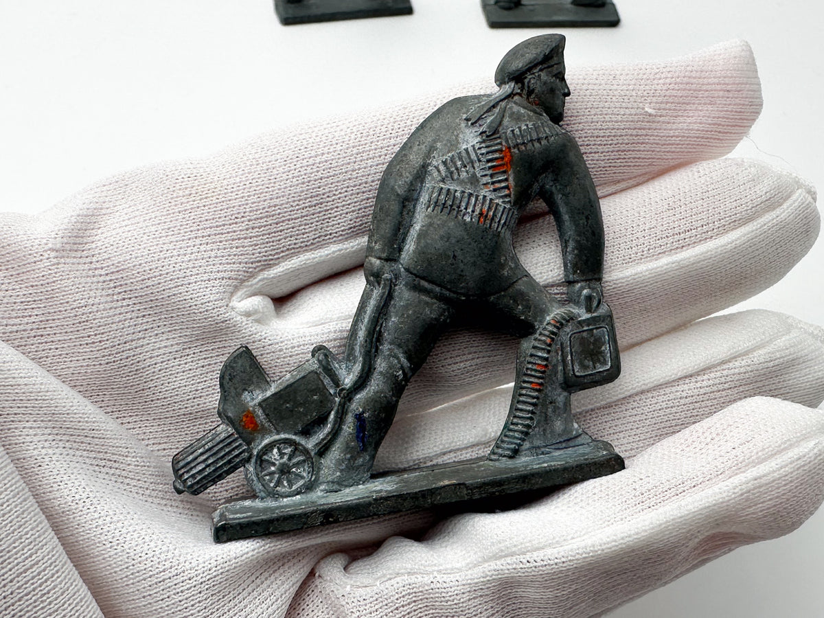 Vintage Soviet Revolutionary Sailors Metal Toy Soldiers | USSR Flat Metal Figures Set of 3