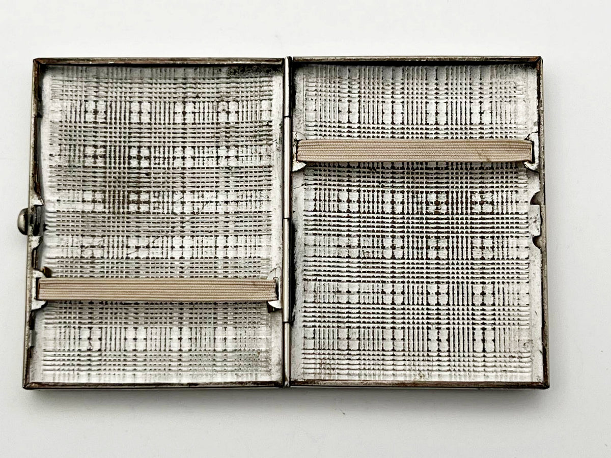 Vintage Tartan Plaid Guilloche Soviet Cigarette Case | Rare Artel Zarya Odessa USSR Metal Tobacciana