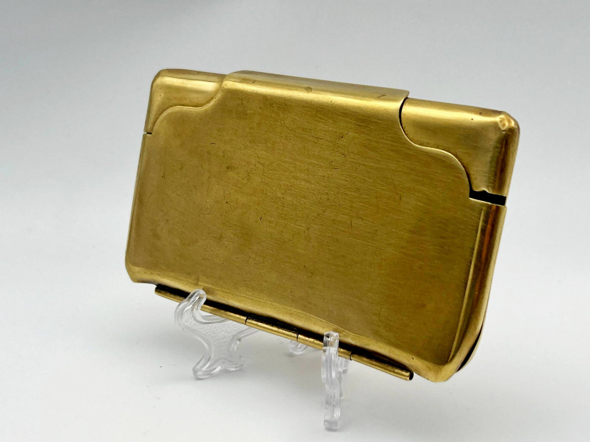 Cigarette Case Business Card Holder Vintage Brass | Chas T Kennedy Mid Century Tobacciana USA
