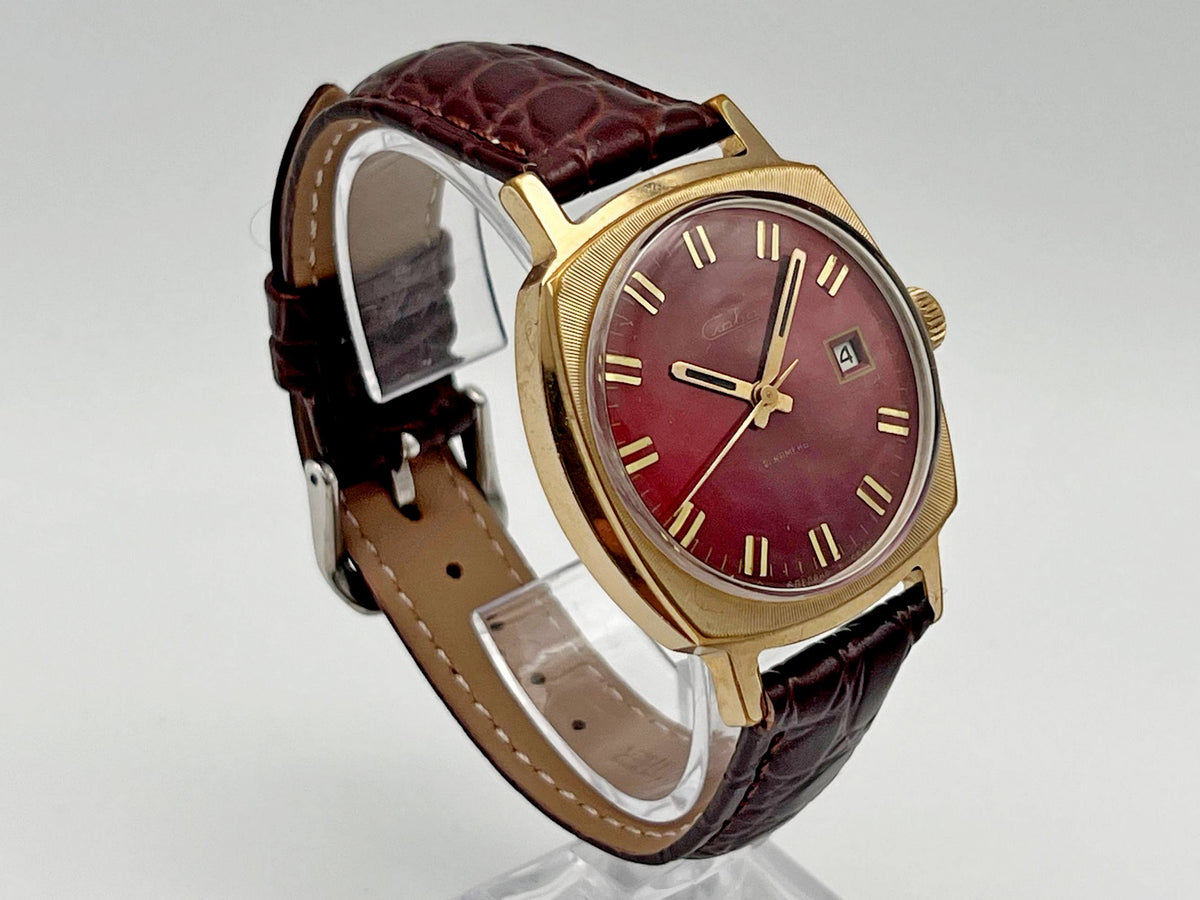 Vintage SLAVA 2414 AU 10 Soviet Mechanical Watch | Gilding  Wristwatch USSR Watch