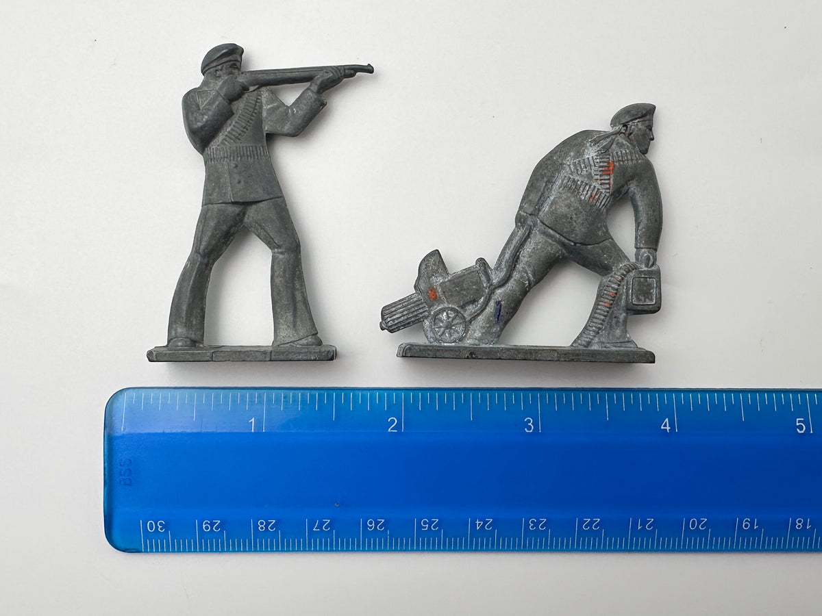 Vintage Soviet Revolutionary Sailors Metal Toy Soldiers | USSR Flat Metal Figures Set of 3