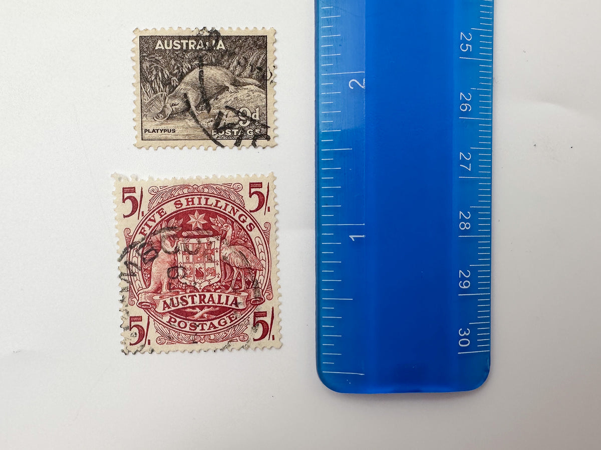 1930–1950s Australia Postage Stamps Collection | Vintage Australian Fauna Koala Kangaroo & Queen Elizabeth II Set of 12 MH Cancelled