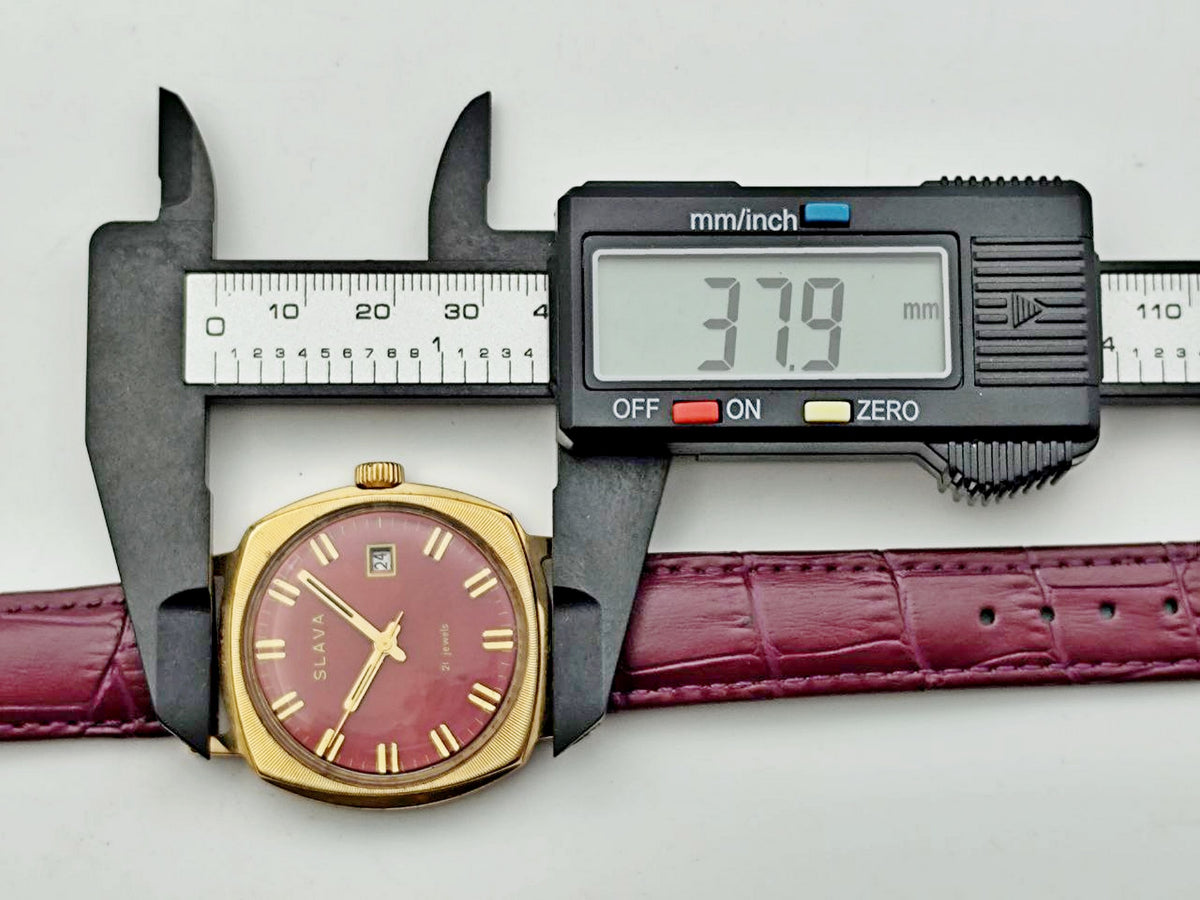 Vintage SLAVA 2414 AU 10 Soviet Mechanical Watch | Gilding  Wristwatch USSR Watch