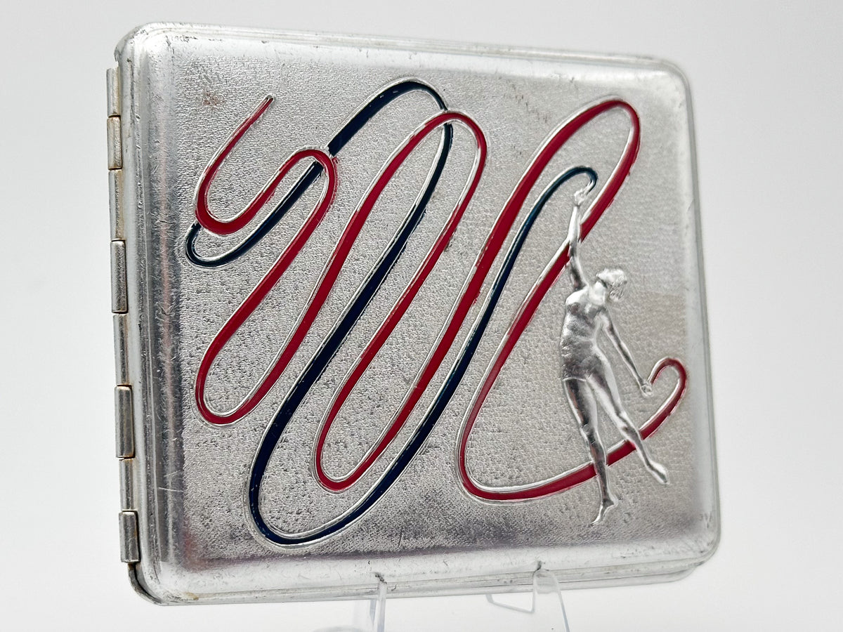 Vintage "Rhythmic Gymnast" Soviet Cigarette Case | Rare Lenemalier Artel USSR Sports Enamel Metal Tobacciana