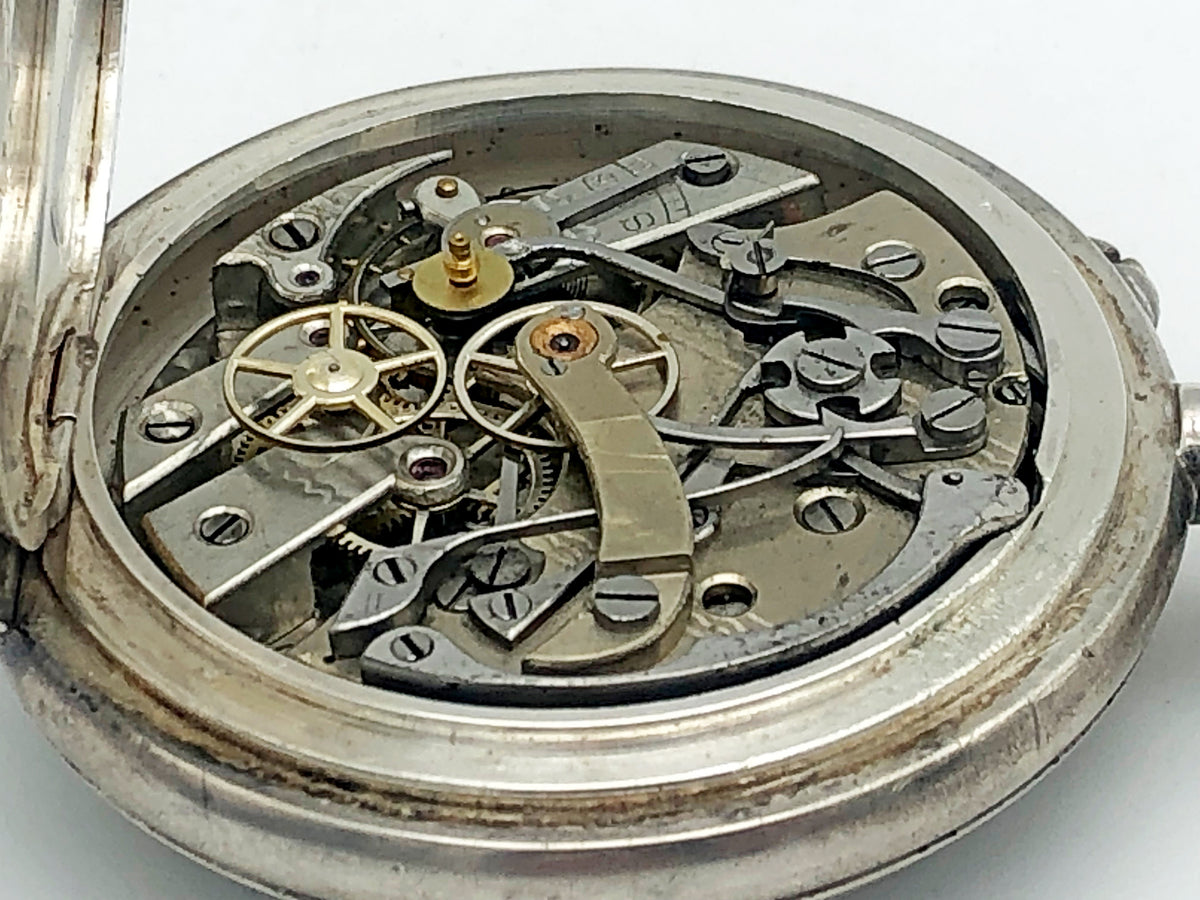 Vintage Swiss Chronograph Pocket Watch – Silver 84 / 0.875, Russian Empire Export (c. 1890s)
