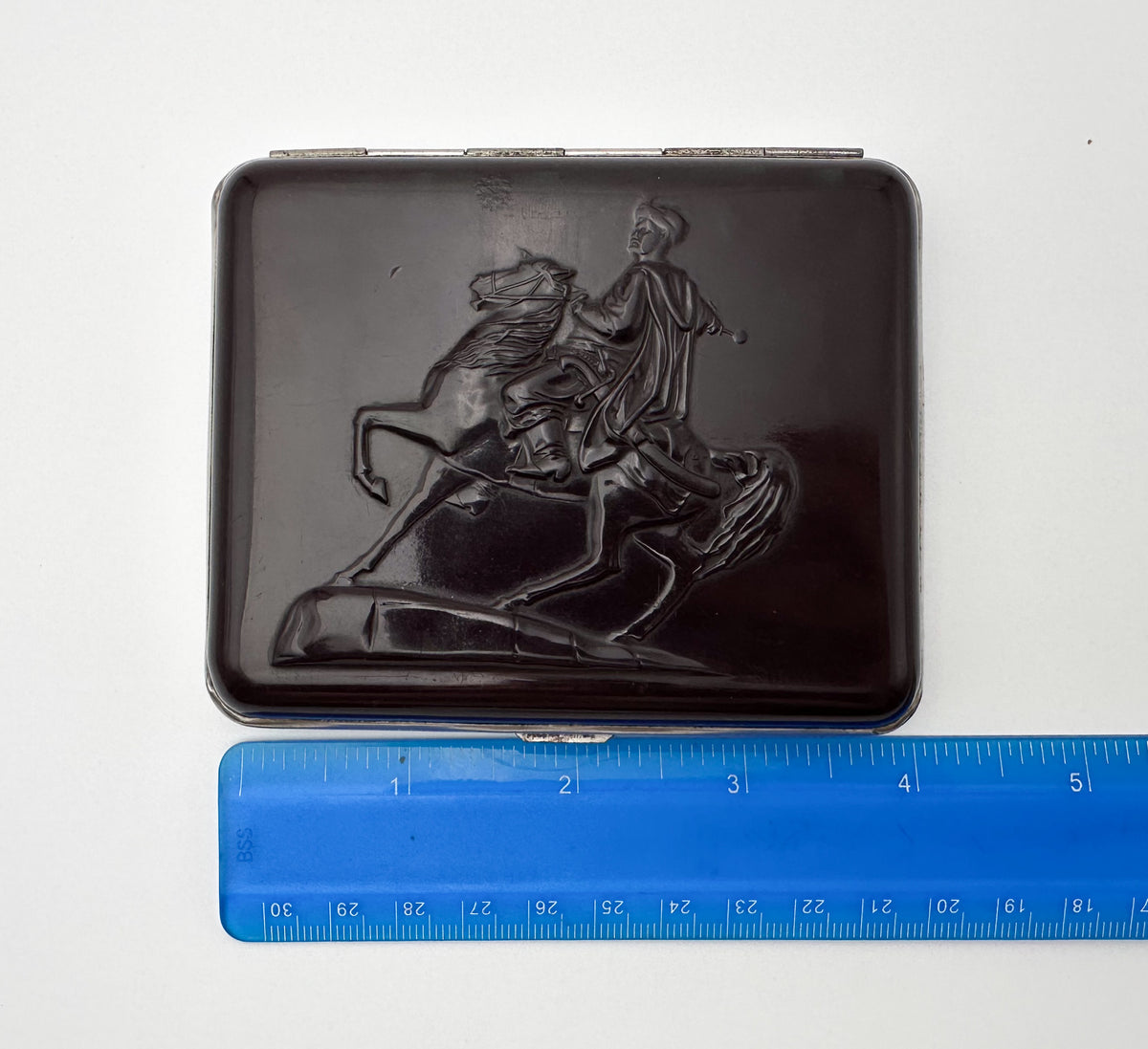 Vintage Bohdan Khmelnitsky Textolite Cigarette Case | Ukrainian Cossack Leader Pocket Box Tobacciana USSR