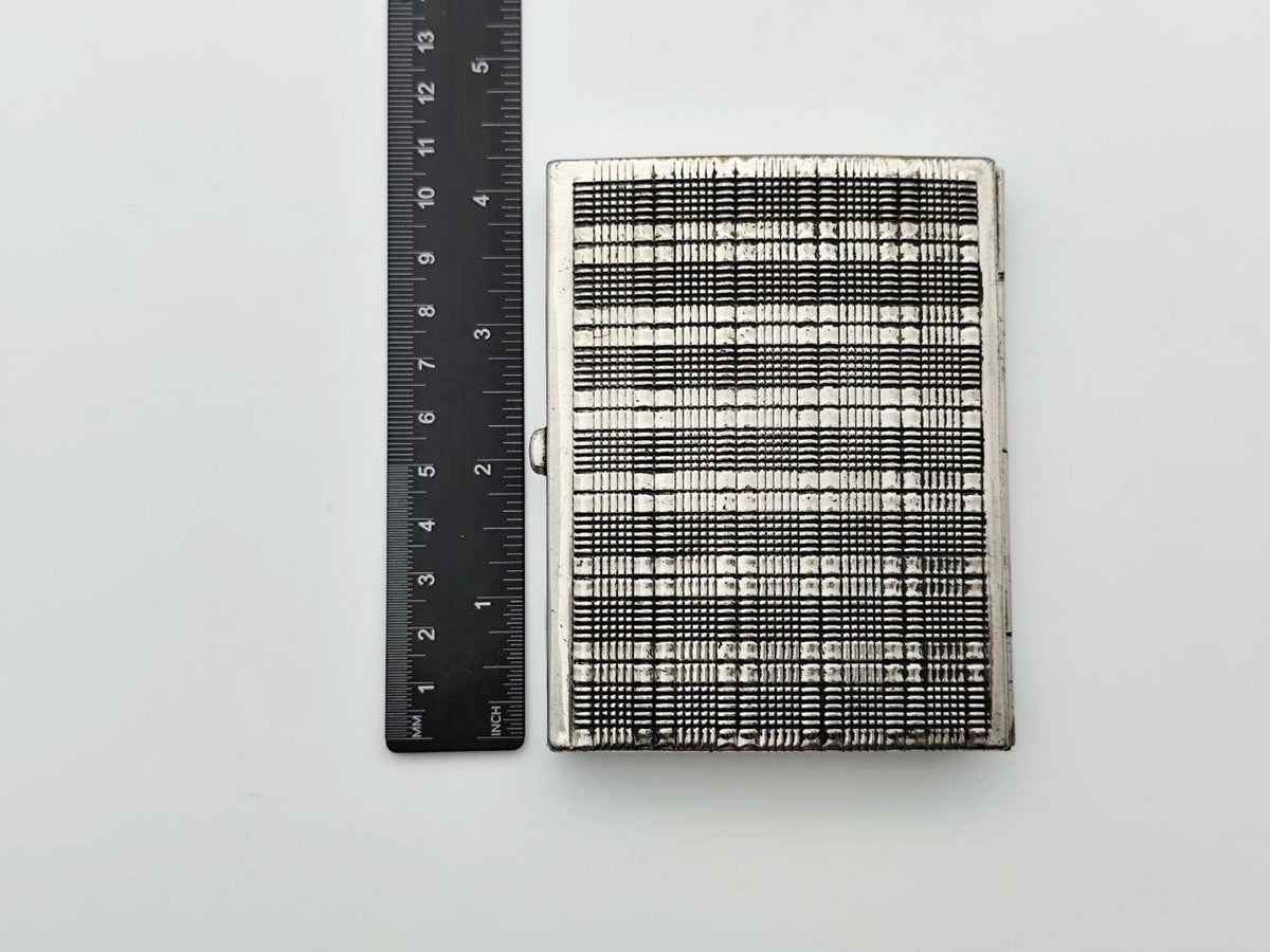 Vintage Art Deco Checkered Cigarette Case | Odessa Sanitas Artel Pocket Box Soviet Tobacciana USSR
