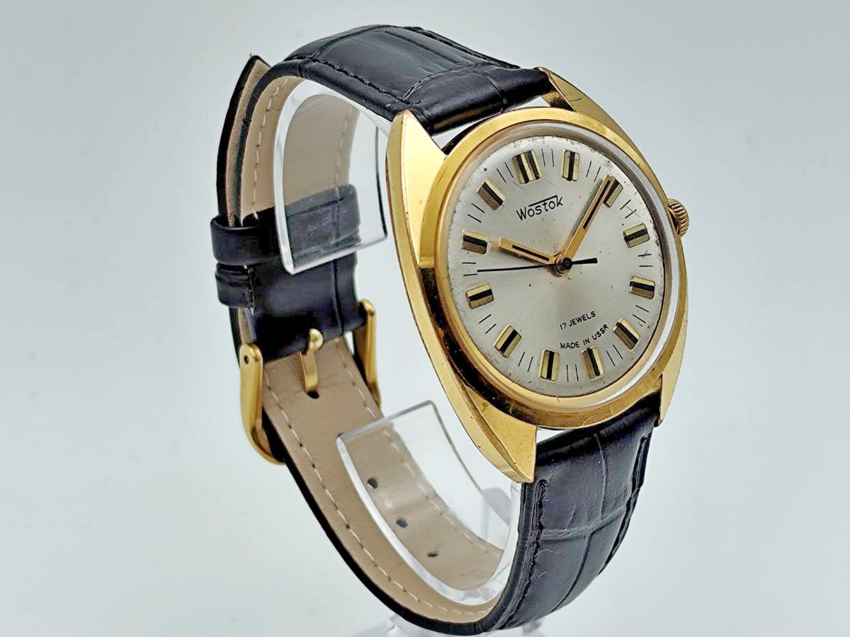 Vintage WOSTOK 2409 AU 10 Gilt Soviet Mechanical Wristwatch | Vostok USSR Watch