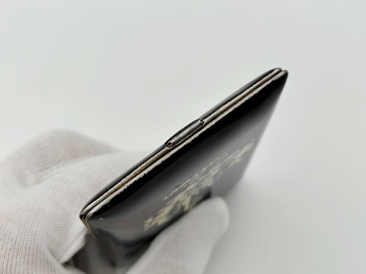 Vintage Cigarette Case Tallinn St Olafs Church | Estonian SSR Metal Black Pocket Box Tobacciana USSR