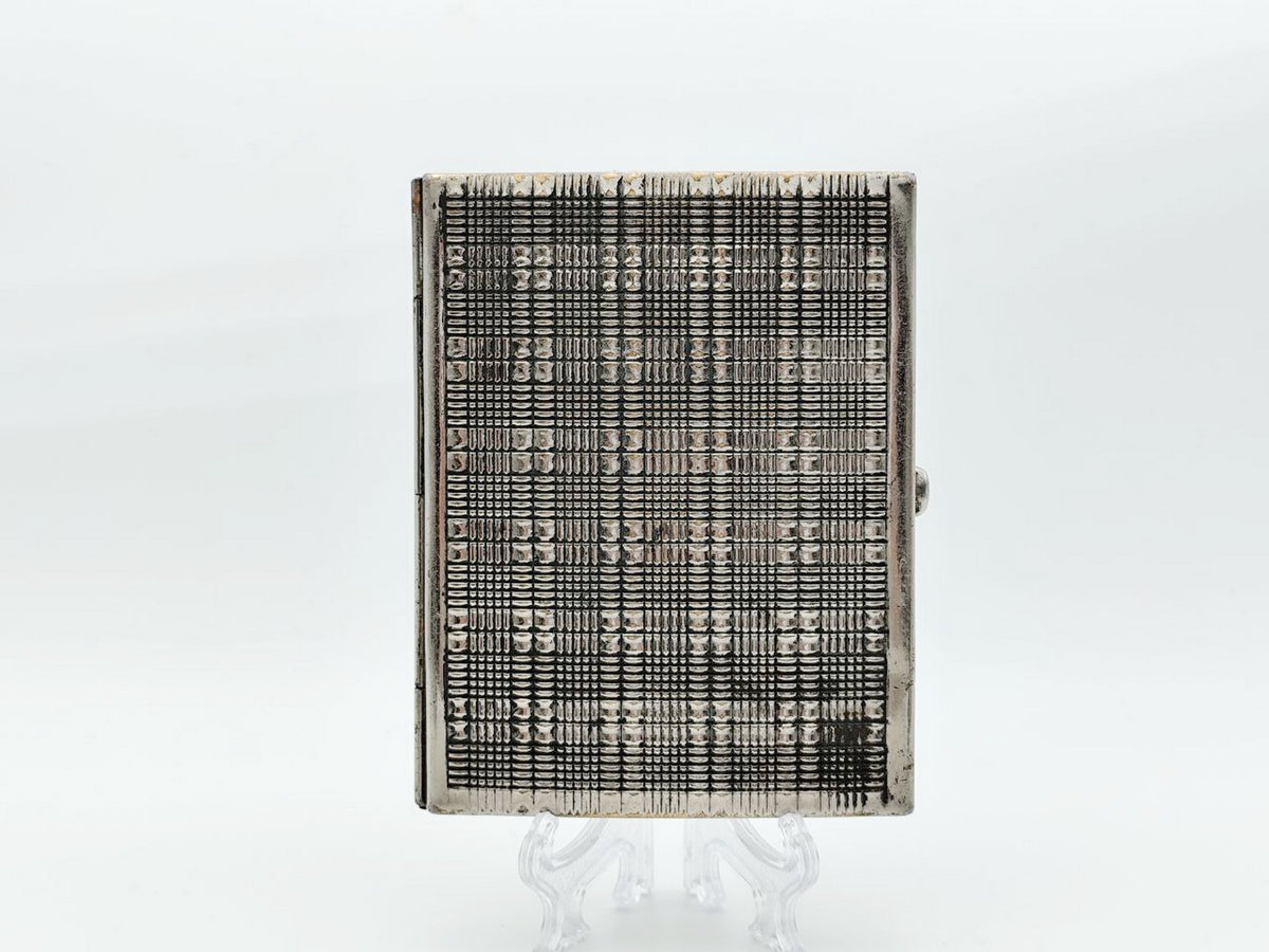 Vintage Art Deco Checkered Cigarette Case | Odessa Sanitas Artel Pocket Box Soviet Tobacciana USSR
