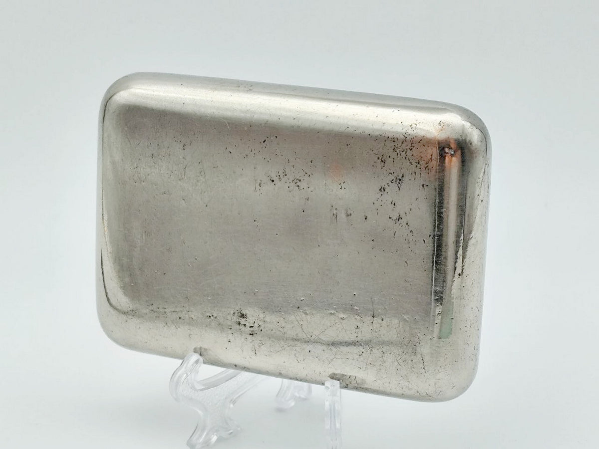 Vintage Rhombus Pattern Snuffbox | Engraved Flower Motif Cigarette Case Tobacciana USSR