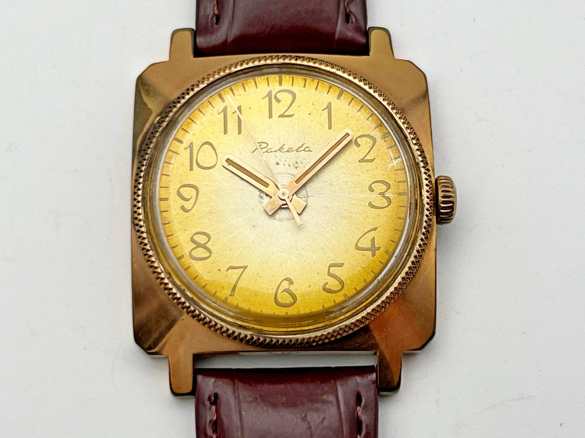 Vintage Raketa 2609 Square AU 20 Soviet Mechanical Watch | USSR Watch