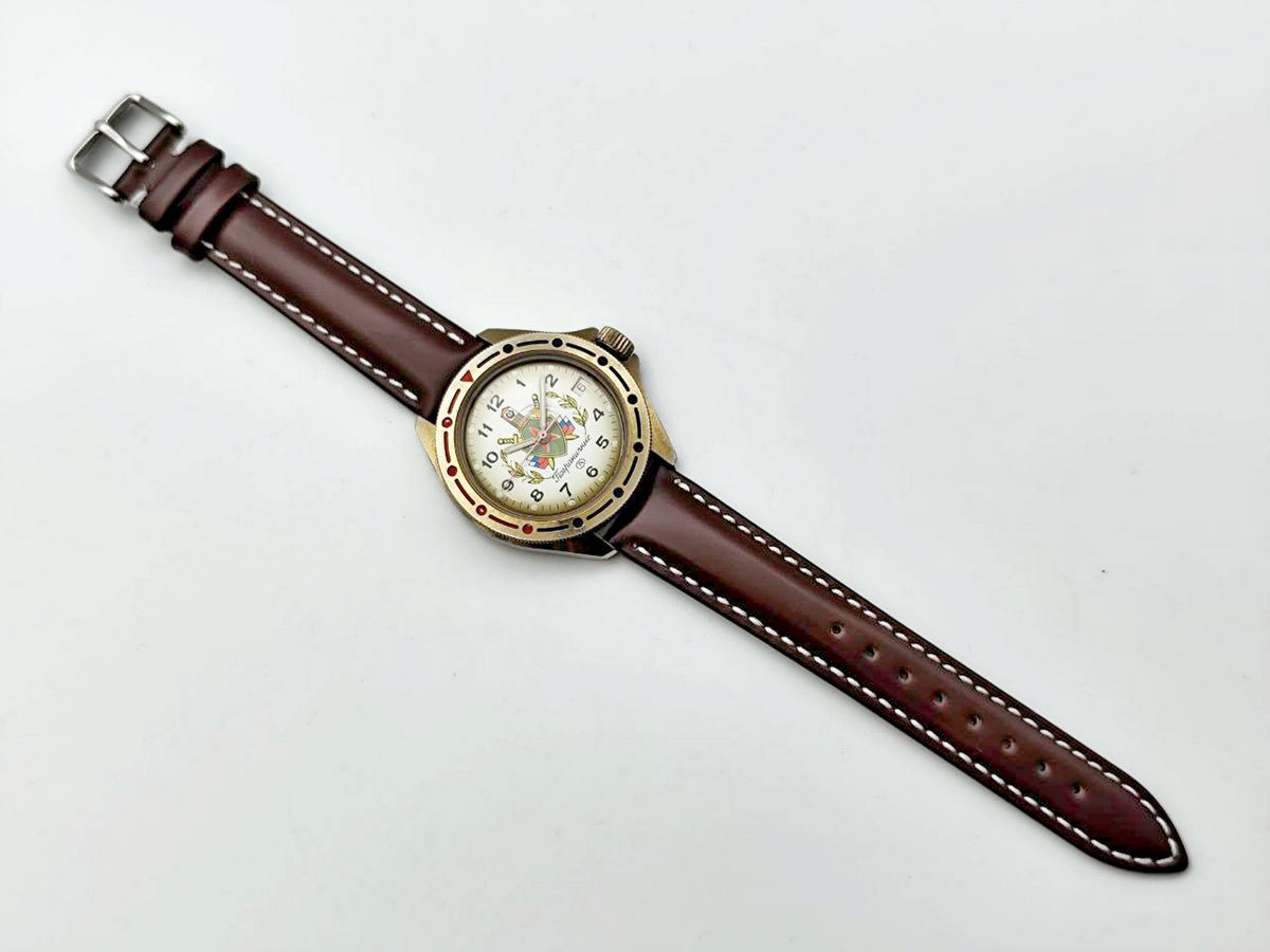 Vintage WOSTOK Komandirskie 2414A Pogranichnie Watch VOSTOK | Post-USSR Border Guard Calendar 17 Jewels Men's Wristwatch