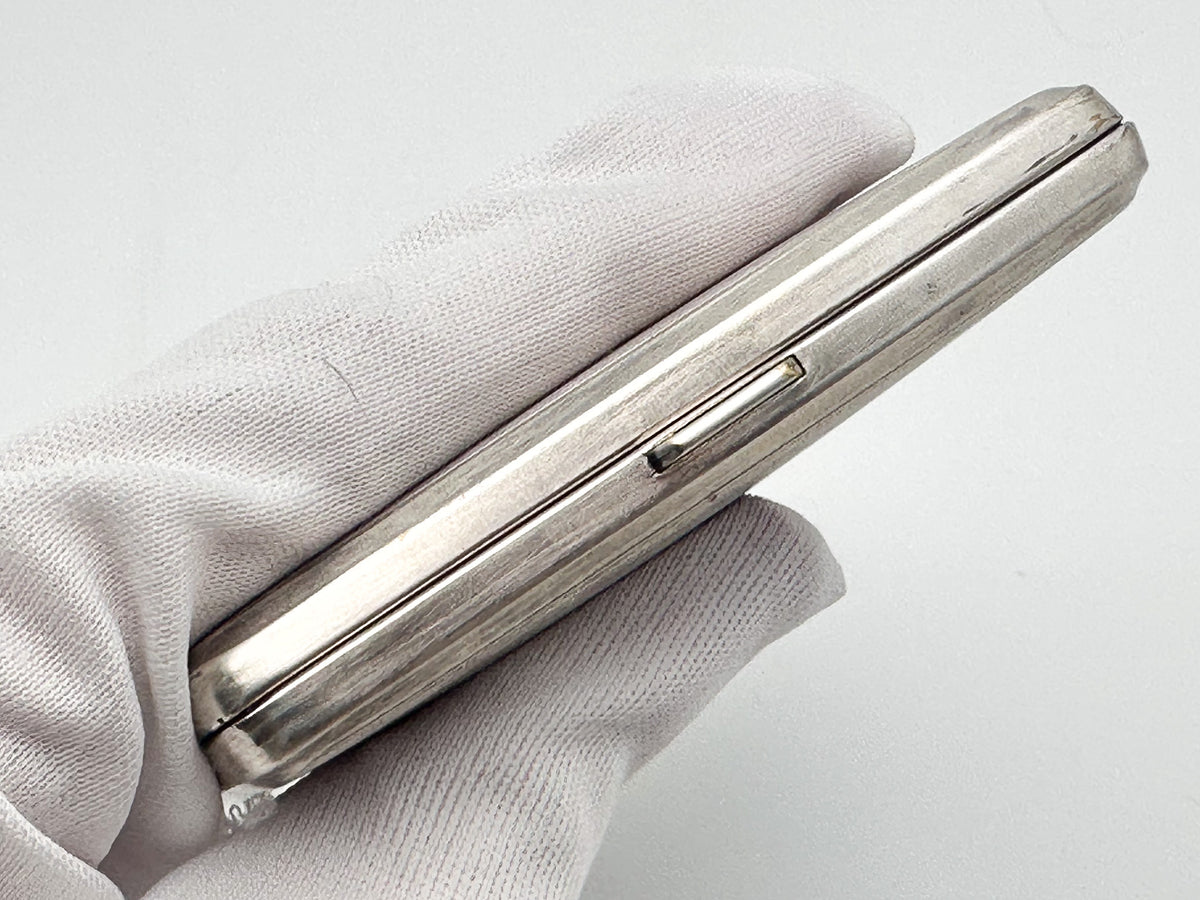 Vintage OES Pisek Geometric Guilloche Cigarette Case | Rare Czechoslovak Power Union Metal Tobacciana