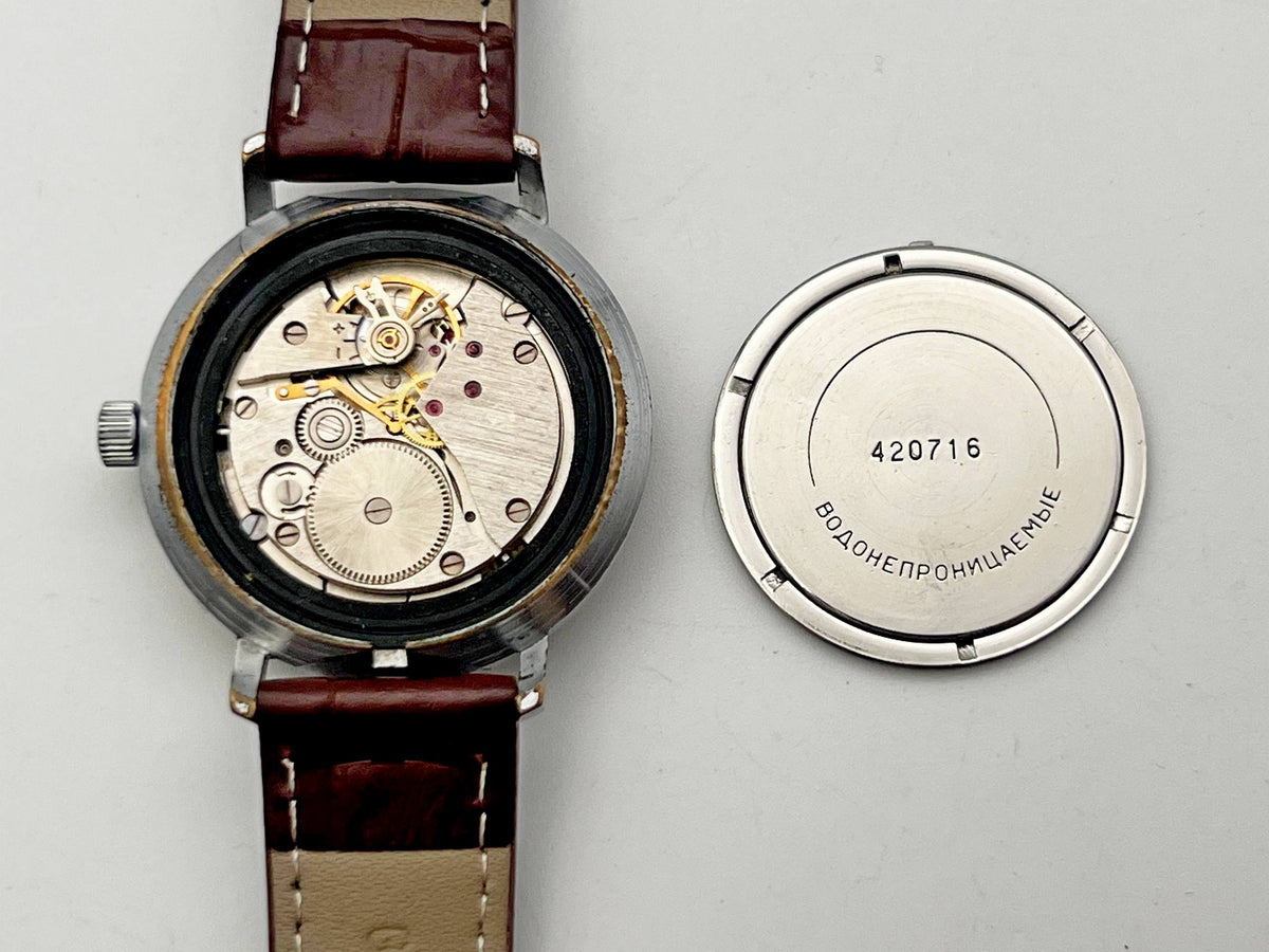 Vintage WOSTOK 2409 Soviet Mechanical Watch VOSTOK | Rare Dial 17 Jewels USSR Dress Men's Wristwatch