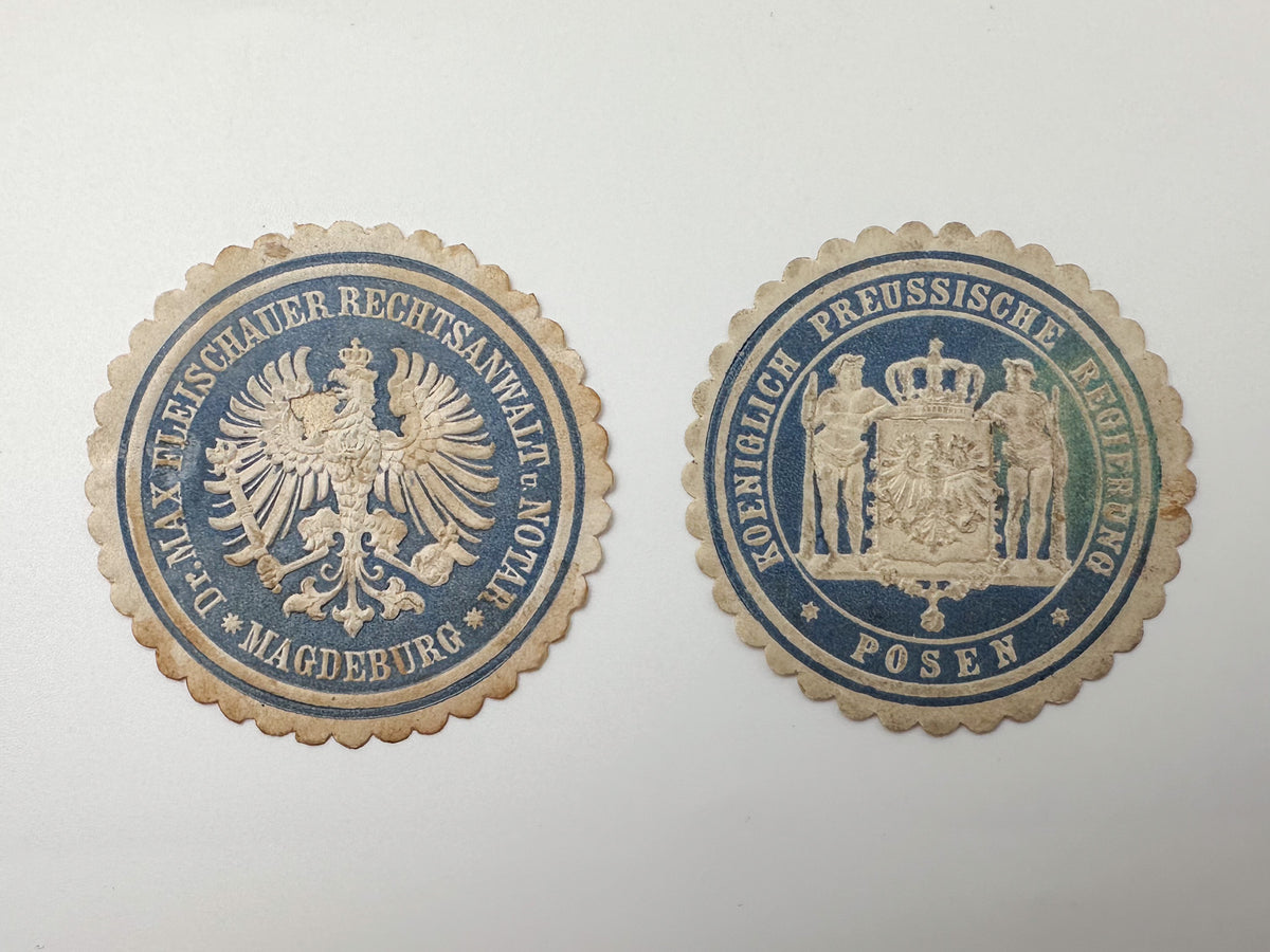 1890–1910s Germany Imperial Siegelmarken Collection | Vintage Prussia Official Paper Seal Stamps Set of 14 MH