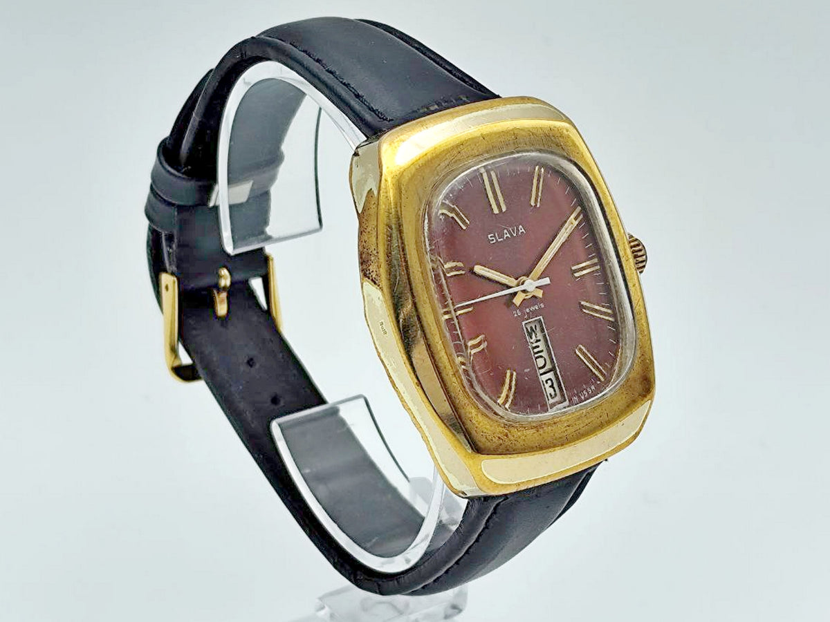 Vintage SLAVA 2428 Fridge Refrigerator AU10 Soviet Mechanical Watch | Gilding  Wristwatch USSR Watch