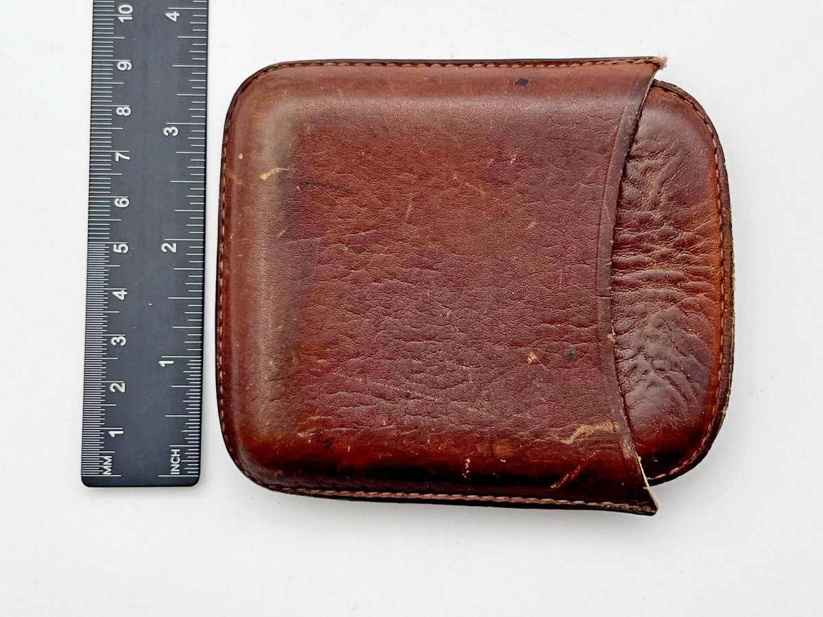 Vintage Cigarette Case Sharapov Brown Leather | Pocket Box Pouch Soviet Tobacciana USSR