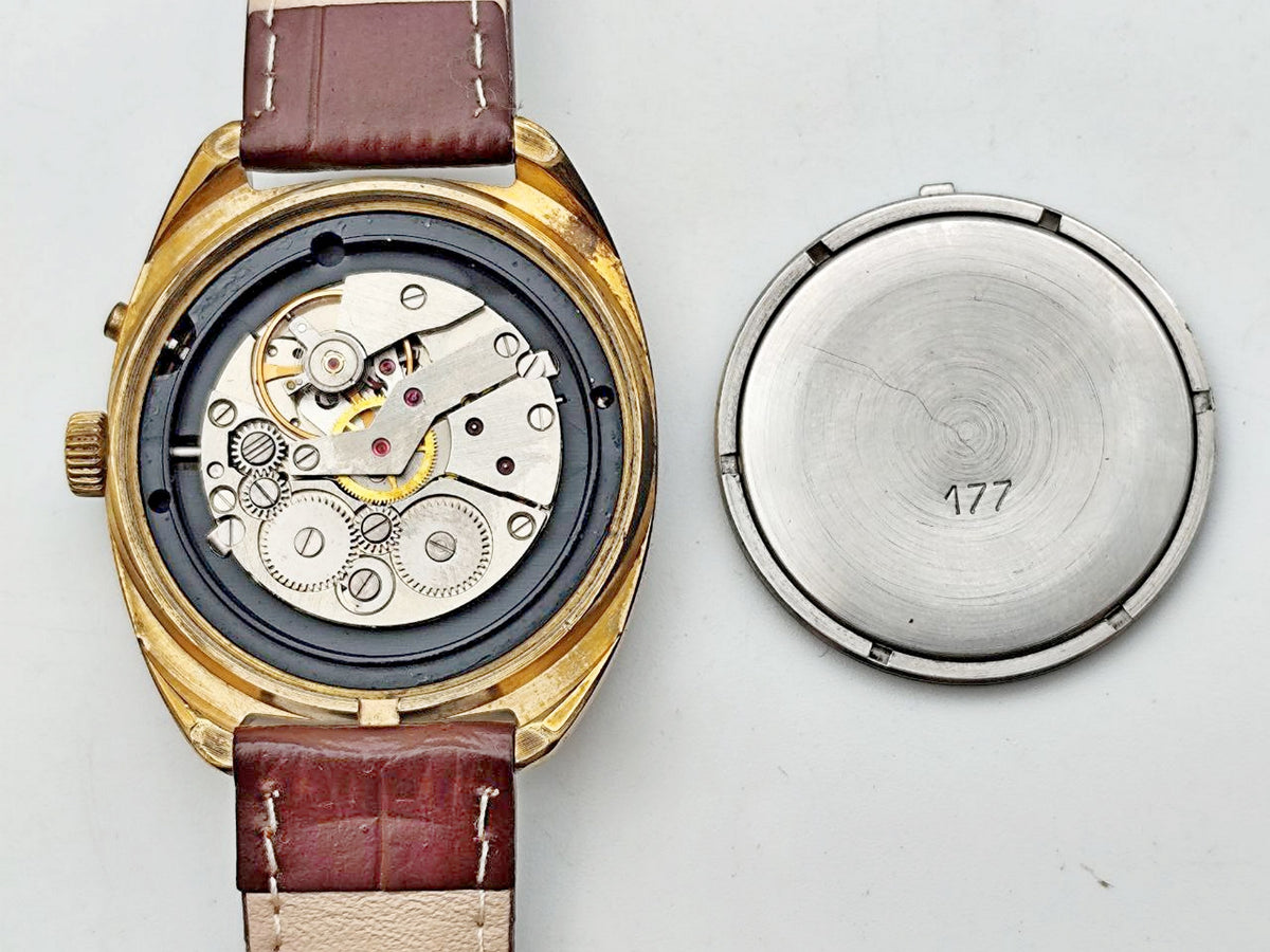 Vintage SLAVA 2428 AU 1 Soviet Mechanical Watch | Gilding  Wristwatch USSR Watch